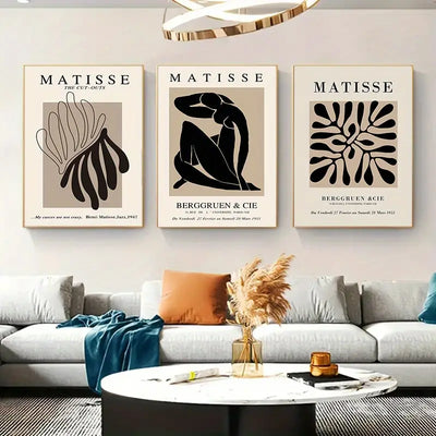 3pcs Matisse Abstract Body Line Canvas Wall Art 15.7x23.6"
