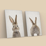2pcs Set Abstract Easter Bunny Canvas Wall Art Decor
