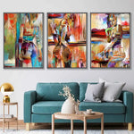 3-Piece Set Abstract Sexy Women Canvas Wall Art 11.8x15.7"