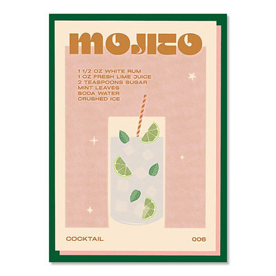 Nordic Cocktail Mojito Juice Canvas Wall Art Decor