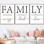3pcs Inspirational Family Quotes Canvas Wall Art Decor