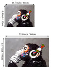 Funny Monkeys Bathroom Poster - Canvas Wall Art Decor