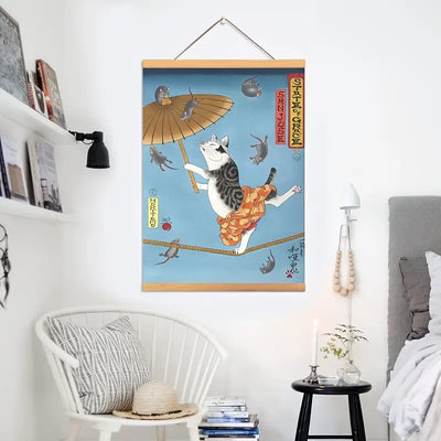 Cute Cat Canvas Wall Art for Home Decor (1pc)