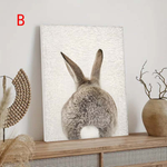 2pcs Set Abstract Easter Bunny Canvas Wall Art Decor