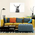 Black and White Bull Elephant Canvas Wall Art 16x24 inches