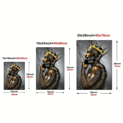 Black King Canvas Wall Art Poster for Home Decoration