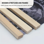 4pcs Asian Style Wooden Shaft Canvas Wall Art Set