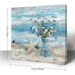 Ocean Theme Flower Canvas Wall Art for Home Decor