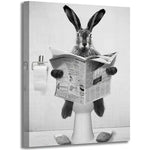 Kawaii Cute Rabbit Canvas Wall Art for Home Decor 12x16