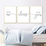 3pcs All Of Me Loves All Of You Canvas Wall Art Set