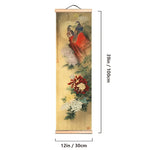 4pcs Asian Style Wooden Shaft Canvas Wall Art Set