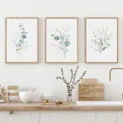 3pcs Floral Leaf Canvas Wall Art for Home Decor