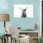 Black and White Bull Elephant Canvas Wall Art 16x24 inches