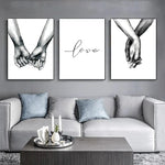 3pcs Love Hand in Hand Wall Art Canvas Prints Set