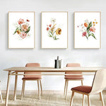 3pcs Floral Leaf Canvas Wall Art for Home Decor