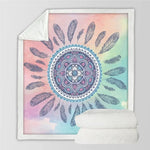 3D Mandala Boho Sherpa Fleece Throw Blanket (1pc)