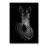 Modern Black and White Animal Canvas Wall Art
