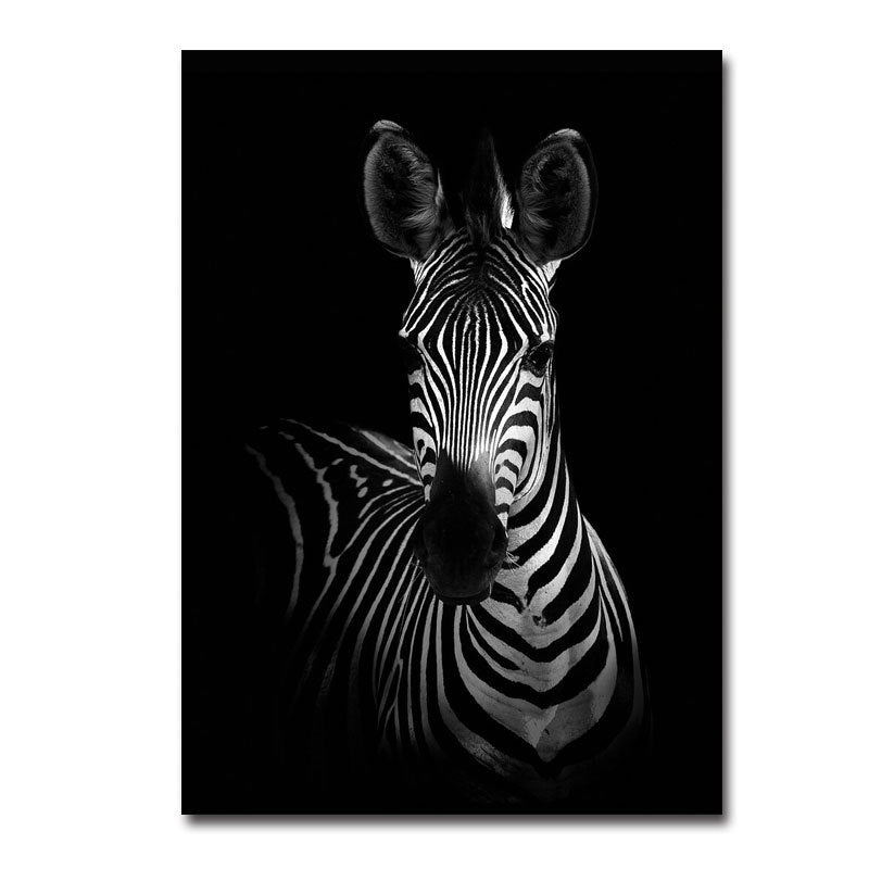 Modern Black and White Animal Canvas Wall Art