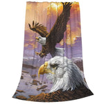 Eagle Pattern Lightweight Fleece Throw Blanket for Comfort