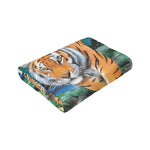Moonlight Tiger Fleece Blanket - Queen Size Plush Throw