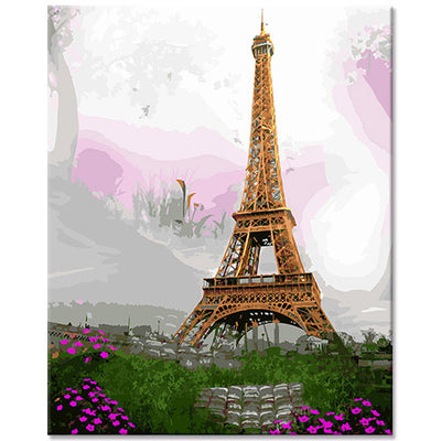 Set of 3 Paris Eiffel Tower Canvas Wall Art (16x24in)