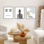 Glamor Fashion Gray Canvas Wall Art for Girls' Room