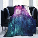 Purple Starry Sky Plush Micro Fleece Throw Blanket