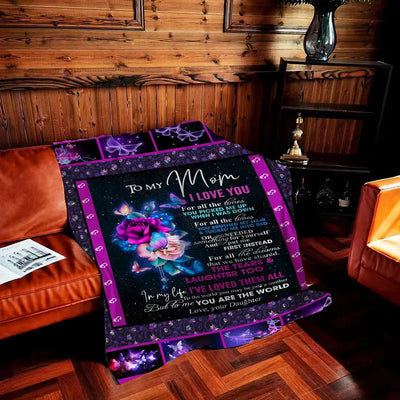 Cozy Fluffy Throw Blanket Gift for Mom from Daughter