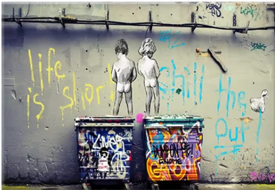 Banksy-Inspired Graffiti Monkey Canvas Wall Art