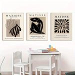 3pcs Matisse Abstract Body Line Canvas Wall Art 15.7x23.6"