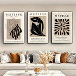 3pcs Matisse Abstract Body Line Canvas Wall Art 15.7x23.6"