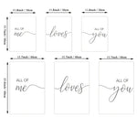 3pcs All Of Me Loves All Of You Canvas Wall Art Set