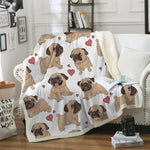 Winter Double-Layer Thick Blanket, Dog Series Fleece Throw