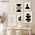 Abstract Boho Canvas Wall Art for Living Room Decor