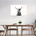 Black and White Bull Elephant Canvas Wall Art 16x24 inches