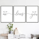 3pcs All Of Me Loves All Of You Canvas Wall Art Set