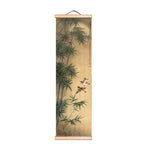 4pcs Asian Style Wooden Shaft Canvas Wall Art Set