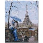 Set of 3 Paris Eiffel Tower Canvas Wall Art (16x24in)