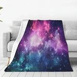 Purple Starry Sky Plush Micro Fleece Throw Blanket