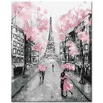 Set of 3 Paris Eiffel Tower Canvas Wall Art (16x24in)