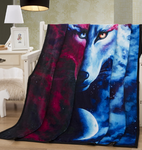 Celestial Wolf Pattern Micro Fleece Throw Blanket (1pc)